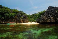 the water is crystal green and clear