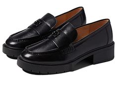 COACH Leah Leather Loafer - zappos.com Coach Loafers, The Virgin Islands, Loafer Style, Chunky Loafers, Patent Leather Loafers, Black Leather Loafers, Black Shoes Women, Loafers Style, Black Loafers