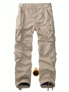 Khaki  Collar  Composite Fabric   Embellished Non-Stretch,Slight Stretch  Men Outdoor Apparel Khaki Cargo Pants For Winter Outdoor Activities, Winter Khaki Cargo Pants For Outdoor Activities, Winter Cargo Pants With Cargo Pockets For Hiking, Winter Hiking Parachute Pants With Pockets, Winter Outdoor Cargo Pants With Pockets, Winter Cargo Pants For Outdoor Activities With Multiple Pockets, Beige Cargo Pants For Outdoor Activities, Khaki Pants With Pockets For Outdoor Work, Winter Outdoor Work Bottoms With Pockets