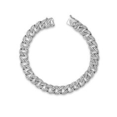 Bracelets 6" / White Gold Large 14K Gold and Micro-Pave Diamond Cuban Chain Bracelet Signature Piece Cuban Chain Bracelet, Bezel Set Earrings, Cuban Link Bracelet, Signature Bracelet, Diamond Stacks, Bridal Diamond Jewellery, Diamond Education, Bridal Bands, Diamond Charm