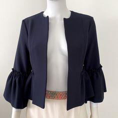 Topshop Blazer Jacket New With Tags Color: Navy Blue Size: Us 6 Chic Blue Cropped Long Sleeve Jacket, Chic Blue Long Sleeve Cropped Jacket, Chic Blue Cropped Jacket For Work, Fitted Navy Blazer For Spring, Chic Blue Fitted Cropped Jacket, Chic Fitted Blue Cropped Jacket, Elegant Navy Outerwear For Spring, Navy Blazer For Spring Workwear, Chic Navy Blazer For Spring