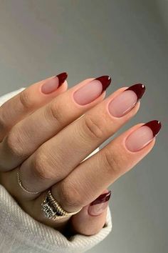 Maroon Nails, Red Nail, Oval Nails, Birthday Nails, Classy Nails, Short Acrylic Nails