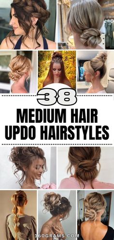 Save this pin for stunning medium hair updos that will elevate your style game! Discover trendy #updos for any occasion and get inspired to rock a new look today. Tap to learn more! Messy Wedding Hair Updo, Fun Updos For Medium Hair, Ball Updo, Shoulder Length Updo, Homecoming Hair Updos, Medium Hair Updo, Medium Hair Updos, Casual Updos For Long Hair, Fine Hair Updo