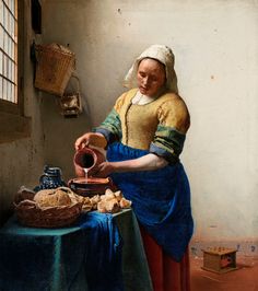 a painting of a woman pouring water from a pitcher