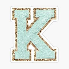 the letter k is made up of flowers and glitters sticker on a white background