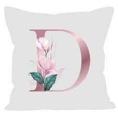 the letter d is made up of pink flowers