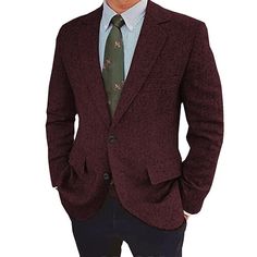 Category:Blazer; Season:Fall  Winter; Fabric:Tweed; Sleeve Length:Long Sleeve; Look After Me:Machine wash; Gender:Men's; Style:Retro Vintage; Elasticity:Micro-elastic; Occasion:Daily,Office; Outerwear Length:Regular; Fit Type:Plus Size; Pattern:Herringbone; Design:Basic; Neckline:Notch Collar; Outerwear Type:Tweed Blazer; Listing Date:11/14/2023; Bust:; Length:; Shoulder Width:; Sleeve:; Jacket Buttons:Single Breasted Two-buttons Tuxedo Shirt Men, Womens Basic Tops, Mens Outdoor Jackets, Herringbone Blazer, Herringbone Design, Cotton Linen Pants, Trench Coat Men, Outwear Women, Linen Shirt Men