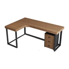 an office desk with two drawers on each side