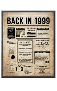 an old newspaper advertisement with the words back in 1989 on it's front page