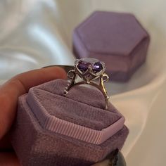 Beautiful Sterling Silver 5ct. Brazilian Amethyst Ring Elegant Amethyst Crystal Ring With Center Stone, Formal Heart Cut Amethyst Jewelry, Elegant Purple Birthstone Ring With Round Cut, Elegant Purple Round Cut Birthstone Ring, Classic Purple Ring As Gift, Elegant Purple Crystal Ring With Prong Setting, Classic Purple Rings As Gift, Classic Round Purple Crystal Ring, Classic Purple Crystal Round Ring