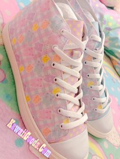 It will come to you with cute organza shoe laces. Made from heavyweight canvas Comfortable sole Vibrant printing Color may appear different in the photo. Thank you'ω ♥ ☆ ★ ♪ Pink Fabric Sneakers With Round Toe, Cute Lace-up Cotton Sneakers, Cute Cotton Lace-up Sneakers, Pink Low-top Fabric Sneakers, Cute Lace-up Canvas Shoes For Spring, Cute White Canvas Shoes, Trendy White Fabric Canvas Shoes, Pizza Shoes, Pastel Goth Shoes