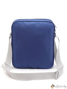 Bird in Bag - Simple Square-Body Bag with Large Capacity and Adjustable Shoulder Strap Casual Navy Shoulder Bag With Removable Pouch, Casual Navy Bags For Outdoor, Casual Navy Bag For Outdoor, Casual Navy School Bag, Navy Large Capacity Shoulder Bag For School, Blue Shoulder Bag With Adjustable Strap For Daily Use, Casual Navy Outdoor Bag, Blue Shoulder Bag With Adjustable Strap, Blue Square Shoulder Bag With Adjustable Strap