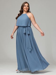 Slate_Blue Bridesmaid Dress Plus Size, Plus Size Bridesmaid Dress, Plus Size Bridesmaid Dresses, Chiffon Halter Dress, Simple Bridesmaid Dresses, Velvet Bridesmaid Dresses, Beach Wedding Dress Boho, Affordable Bridesmaid Dresses, Plus Size Bridesmaid