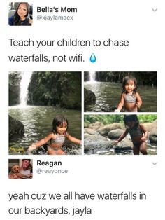 two girls in bathing suits and one is holding a water faucet, while the other