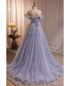 Get 10% off now! Buy fairytale blue purple flowy long tulle prom dress with butterflies at cheap price online. Free stable shipping and pro custom service since 2009. Light Purple Prom Dress, Mini Prom Dresses, Evening Gowns Elegant, A Line Prom Dresses, Tulle Prom Dress, Black Prom Dresses, Prom Dresses Blue