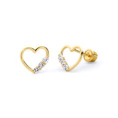 PRICES MAY VARY. The earrings feature a pair of 14k gold. They also feature a shiny polished finish and make the perfect gift for yourself or a loved one. Shipment Receipt, Yellow Style, Heart Stud Earrings, Stud Earrings For Women, Heart Studs, Gold Polish, Heart Earrings Studs, Elegant Jewelry, Jewelry Gift Box