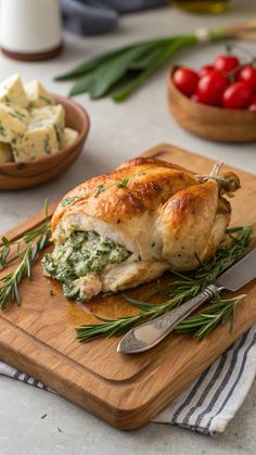 The Best Ruth Chris Stuffed Chicken Copycat  Recipe in 2025 Simple Keto Dinner Recipes, Spinach And Feta Stuffed Chicken, Keto Chicken Alfredo, Feta Stuffed Chicken, Bacon Wrapped Chicken Breast, Garlic Butter Steak Bites, Butter Steak Bites, Easy Keto Dinner Recipes, Feta Chicken