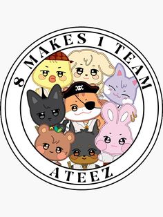 the logo for an animal team with many different animals on it's back side