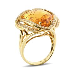 . Formal Yellow Gold Topaz Teardrop Ring, Elegant Pear Shaped Topaz Ring For Formal Occasions, Elegant Pear-shaped Topaz Ring For Formal Events, Elegant Orange Topaz Ring, Detailed Ring, Natural Citrine, 18k Yellow Gold Ring, Yellow Gold Ring, Yellow Gold Rings