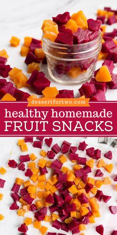 Embrace your healthy lifestyle with Homemade Fruit Snacks! Made with pureed fruit, vegetables, honey, and grass-fed gelatin, they're perfect for easy afternoon snacks. A nutritious homemade finger food that supports your well-being—make them today and enjoy! Fruit Snacks For Kids, Healthy Fruit Drinks, Kids Lunch Box Ideas, Fruit Gummies, Healthy Fruit Snacks, Diy Healthy Snacks