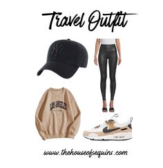 Athleisure Travel Outfit, Spring Athleisure Outfits 2023, Winter Road Trip Outfit, Basketball Game Outfit Women Winter, Road Trip Outfit Winter, Air Max Outfit Women, Nike Air Max 90 Women Outfit, Air Max 90 Outfit, Nike Air Max Outfit