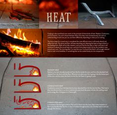 an advertisement for a fire pit with the words heat on it