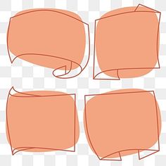 four orange speech bubbles on a white background, with one empty bubble in the middle