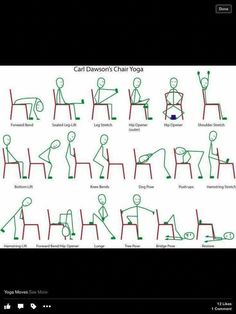 the instructions for how to do chair yoga