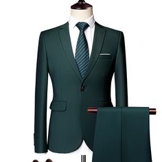 (Jacket+Pants) Latest Men Suit Set Formal Blazers Slim Fit Business Tuxedo 2 Pcs Suit Groom's Mens Business Casual, Terno Slim, Business Casual Suit, Wedding Dress Suit, Business Jacket, Man Blazer, Boutique Suits, Elegant Blazers, Wedding Dress Men