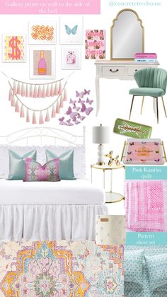 Preppy college room decor apartment styling- gallery wall orange, pink, blue Preppy College Dorm, Feminine Interior Design, Feminine Interior, Preppy College, Colorful Apartment, Funky Home Decor, Preppy Room Decor, Preppy Room, Happy Birthday To Me