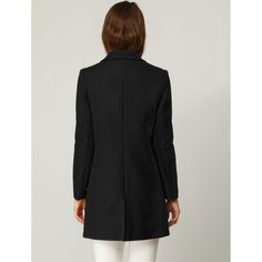 Elevate your wardrobe with the Allegra K Women's Notched Lapel Long Coat, a blend of classic charm and modern sophistication. This coat is designed to enhance any outfit with its elegant long silhouette and chic notched lapel.

- Material: Lightweight fabric for comfort
- Color: Classic Black
- Size: Medium
- Gender: Female
- Features: Long sleeves, one-button closure, seam pockets, thigh-length

Perfect for layering over both casual and formal attire, this coat promises a stylish and versatile Chic Solid Semi-formal Outerwear, Elegant Semi-formal Pea Coat With Double Button Closure, Classic Structured Outerwear For Career, Sleek Structured Outerwear With Double Button Closure, Elegant Business Casual Wool Coat With Suit Collar, Chic Tailored Pea Coat For Formal Occasions, Chic Tailored Formal Pea Coat, Sleek Fitted Long Coat Blazer, Elegant Single Button Wool Coat With Notch Lapel