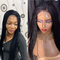 Braided Micro Braided Wig.length Is 26¡± Long.color Black.made on a lace closure. Twist Wig, Real Wigs, Micro Twists, Grey Wig, Micro Braids, Braided Wig, Hair Closure, African Braids, Wig Making