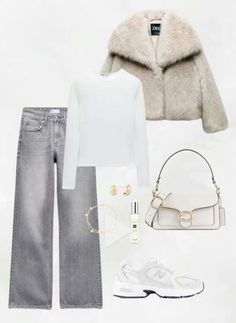 London Outfit Inspo Winter, Fashion Winter 2024 2025, Outfits With White Jacket, Outfit Ideas Winter Aesthetic, New York Outfits, Winter Fits, Outfit Inspo Fall