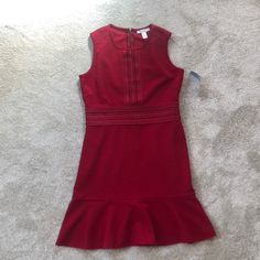 Sleeveless Embroidered Detail And Flounce Hem Red Sleeveless Lined Mini Dress, Red Fitted Sleeveless Dress For Spring, Red Fitted A-line Sleeveless Dress, Petite Dresses, Colorful Dresses, London, Womens Dresses, Red, Women Shopping