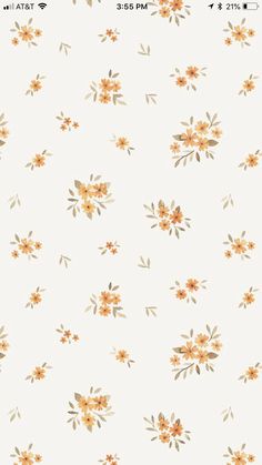 a white background with orange flowers on it