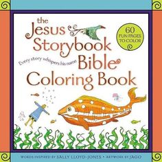 the jesus storybook bible coloring book with an image of a fish and two children