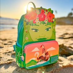 Brand New! Disney Loungefly Backpack Moana, Disney Green Travel Bags, Green Disney Travel Bag, Themed Green Standard Backpack, Disney Green Backpack, Green Disney Backpack, Disney Green Travel Backpack, Green Disney Travel Backpack, Green Disney Backpack For Travel