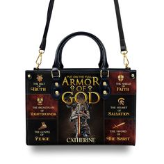 Armor Of God Women Warrior Custom Name Leather Handbags For Women is created by Ciaocustom. It is a great item to carry your Bible to church, traveling, or going anywhere.If you have any additional requests or questions please send me a message and I will be happy to help you. Specifications:- Material: PU leather - Lining: Microfiber lining - Interior Details: 1 zipped flat pocket; 1 removable zipper pouch- Size: 29x20x12cm Our PU Leather Bag- Leather Bag is roomy and comfortable to carry thanks to its shoulder straps and rolled leather top handles. Fashioned from supple-grained leather printed on both sides creates a stylish contrast in color. - Made with high-quality materials and a spacious interior including a zipped flat pocket and a removable zipper pouch, this tote is an ideal bag The Belt Of Truth, Women Warrior, Belt Of Truth, The Full Armor Of God, Full Armor Of God, Pu Leather Bag, Be Organized, Armor Of God, Leather Bag Women