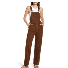 Cutest Utility Overalls, Ever! Gorgeous Chocolate Brown Color, Perfect For Fall! Very Roomy And Comfy! Nwot- Htf. Get While You Can! Utility Overalls, Overalls Brown, Brown Overalls, Reformation Jeans, Chocolate Brown Color, Chocolate Brown Colour, Jean Overalls, Chocolate Brown, Brown Color