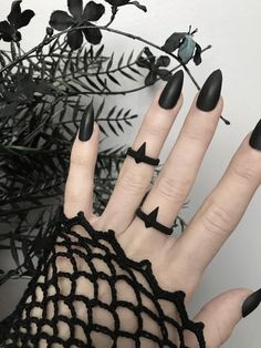 Matte Black Spike Ring Pointy Black Ring Black Midi Ring | Etsy Simple Black Diamond Ring, Witchy Ring, Fringe Jewelry, Spike Ring, Witch Rings, 3d Printed Jewelry, Goth Jewelry, Witchy Jewelry, Moon Ring