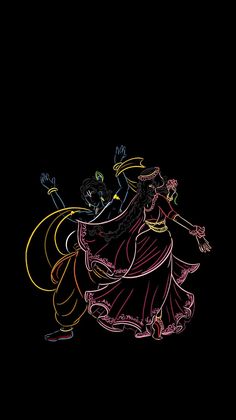 a drawing of two people dancing in the dark