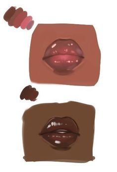 three different types of lipstick on a white background, one is brown and the other is pink