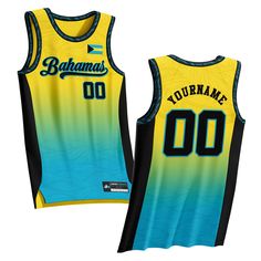 Bahamas Custom Basketball Jersey Breathable Jersey Basketball Sublimation Design, Sporty Sleeveless Sublimation Design Top, Casual Sublimation Custom Print Design For Basketball, Basketball Jersey With Crew Neck And Team Spirit, Team Spirit Basketball Jersey With Crew Neck, Sporty Team-colored Basketball Jersey, Basketball Jersey With Letter Print, Sports Sublimation Sleeveless Design With Team Name, Sleeveless Jersey With Team Name