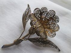 Beautiful vintage Victorian sterling silver filigree flower Lily brooch in good vintage condition and measures 2 inches. Antique Flower Brooches For Wedding, Vintage Filigree Flower Brooches, Ornate Flower Brooch With Filigree, Formal Filigree Flower Brooches, Cuyahoga Falls, Sterling Silver Filigree, Vintage Victorian, Flower Pins, Silver Filigree