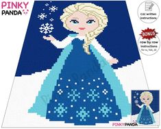 the frozen princess is shown in this cross stitch pattern, and it's ready to be