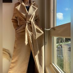 Zara Camel Tan Color Long Coat Elegant Camel Outerwear For Spring, Chic Fitted Camel Outerwear, Fitted Camel Outerwear For Spring, Black Academia, Black Peacoat, Winter Puffer Coat, Black Faux Leather Jacket, Long Parka, Free People Jacket