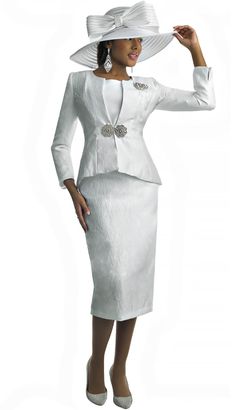 Lily and Taylor 4869 3 piece Jacquard Skirt Suit Colors: Lime, Purple, White, White/Silver Sizes: 4, 6, 8, 10, 12, 14, 16, 18, 20, 22, 24 Matching Hat: H211 White H278 Lime H179 Purple H383 White/Silver Call (469)571-3647 or email DivasDenFashion@gmail.com to purchase hat Elegant Formal Winter Sets, Elegant Formal Sets For Winter, Fitted White Suit For Winter, Elegant Holiday Suits, Silver Fitted Evening Sets, Fitted Silver Evening Sets, Fitted Silver Sets For Evening, Elegant Fitted Holiday Suits, Elegant Fitted Silver Suit