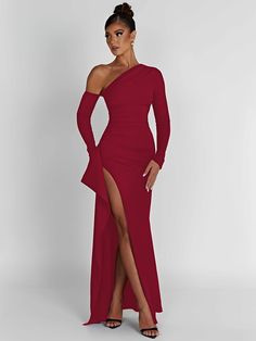 Party Kleidung, Autumn 2023, Split Maxi Dress, Bodycon Maxi Dresses, Date Night Dresses, Club Party, Luxury Dress, Long Sleeve Maxi, Outfit Casual