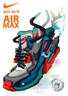 the nike air max sneaker is designed to look like it has been painted in different colors