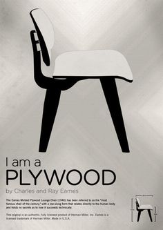 an advertisement for a chair that is designed to look like a plywood chair